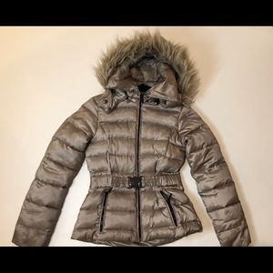 Zara girls coat with fur hood